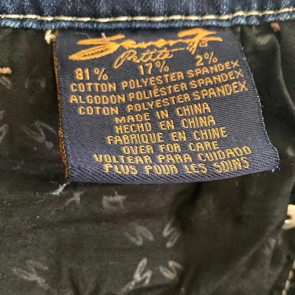 SEVEN 7 Jeans Bling Blingy Straight Leg Frayed Back Pockets Womens 14
